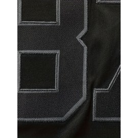 Men's Black #87 Embroidered American Football Jersey - Loose Fit, Breathable Polyester, V-Neck, Casual Street Style Rugby Top for Sports and Casual Attire, Outdoor Activewear|Embroidered Sports Top|Loose Fit Jersey