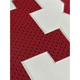 Men's Red #23 Breathable Rugby Shirt - Embroidered American Football Jersey, V-Neck Short Sleeve Loose Fit Training & Match Uniform for Sports, Outdoor Activities, All-Season Wear, Rugby Jersey, Embroidered Detailing