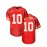 Men's Red #10 Embroidered American Football Jersey - Loose Fit Breathable V-Neck Rugby Top for Sports, Casual & Streetwear | All-Season Machine Washable Shirt for Adults & Teens, Customizable Football Jersey, Durable Sportswear