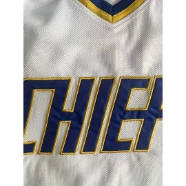 Men's White #16 Ice Hockey Sweatshirt - Loose Fit V-Neck Long Sleeve with Embroidered Lettering, Breathable Sporty Casual Streetwear for All-Season Outdoor Activities & Training, Sports Fan Apparel | Durable Sportswear