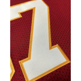 Men'S Red # 87 Breathable Rugby Shirt, Sports V-neck Short Sleeve Training Match Uniform, Embroidered American Football Shirt