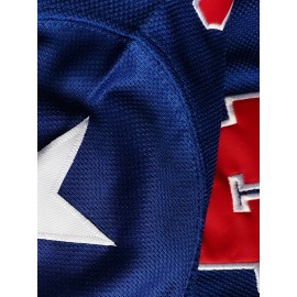 [Polyester V-Neck Sports Sweatshirt] Men'S #21 USA Hockey Jersey, SheLucki, Polyester V-Neck Sports Sweatshirt, Embroidered Long Sleeve, Casual & Outdoor Top, Slight Stretch Knit Fabric, for Adults & Teens, Four Seasons Wear