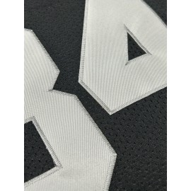 Men's Black #34 Breathable American Football Jersey - Embroidered V-Neck Loose Fit Rugby Shirt for Training, Matches & Casual Wear | All-Season Machine Washable Sportswear, Embroidered Detailing