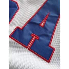 Men's White #30 Ice Hockey Jersey with Embroidered Craig 30 & USA 34 Design - Loose Fit Breathable Polyester, V-Neck Long Sleeve for Sports, Casual Streetwear & Outdoor Activities