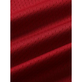 Men'S #33 Red Basketball Jersey, Classic Retro Embroidered Letters, Sleeveless Moisture-Wicking Breathable Vest, Round Neck, Casual Athletic Wear for Training, Running, Outdoor Activities & Team Sport