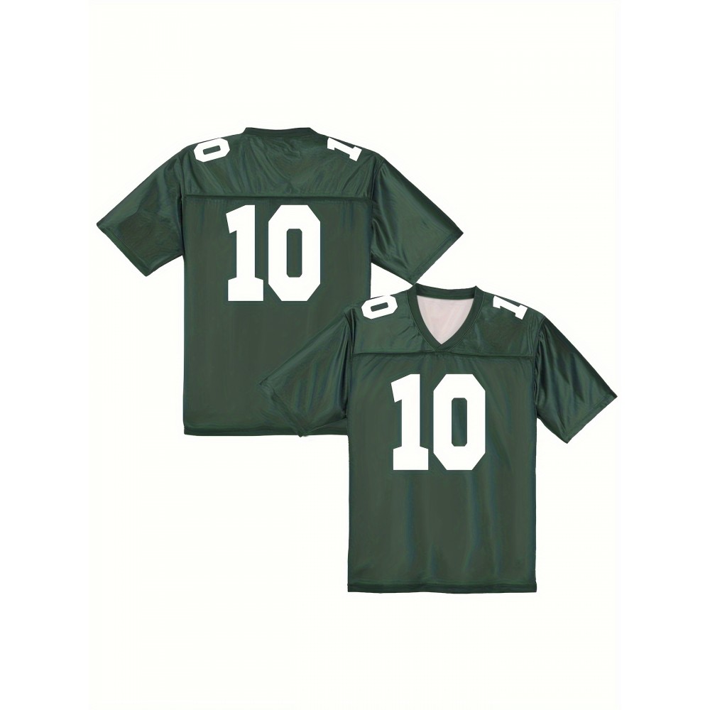 Large Size Women's Green Bay #10 Polyester Football Jersey, Women V-Neck Game Day Sports Shirt With Slight Stretch, Breathable Casual Knit Fabric For All Seasons, Loose Fit Adult & Teen, Fans Gift Women Youth, For Casual, Party, And Training Wear