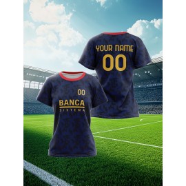 Women's Plus-Size Soccer Uniforms Custom with Team Name & Jersey Number - Personalized Sports Jerseys in Navy Blue & Golden, Breathable Fabric for Female Athletes - Ideal for Soccer, Softball, Basketball Teams, Team Apparel, Sporty Style, Comfortable Fit