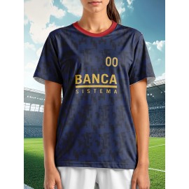 Women's Plus-Size Soccer Uniforms Custom with Team Name & Jersey Number - Personalized Sports Jerseys in Navy Blue & Golden, Breathable Fabric for Female Athletes - Ideal for Soccer, Softball, Basketball Teams, Team Apparel, Sporty Style, Comfortable Fit
