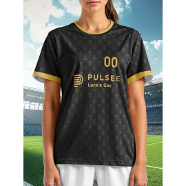 Women's Plus-Size Soccer Uniforms Custom with Team Name & Jersey Number - Personalized Sports Jerseys in Navy Blue & Golden, Breathable Fabric for Female Athletes - Ideal for Soccer, Softball, Basketball Teams, Team Apparel, Sporty Style, Comfortable Fit