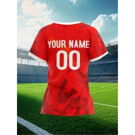 Custom Women'S Plus-Size Soccer Jerseys with Personalized Names And Numbers, Designed for Comfort And Lightweight Use in Sports And Leisure, Suitable for Baseball.
