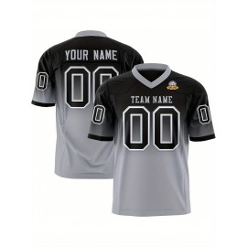 Customizable Plus Size Women'S Football Jersey - Personalized Name & Number, V-Neck Short Sleeve, Black & Neon Green with White Stripes & Logo, Breathable Summer Sports Training Uniform for Outdoor Competition